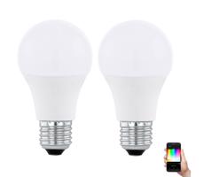 Eglo KÉSZLET 2xLED RGBW Dimmelhető izzó A60 E27/9W/230V 2700