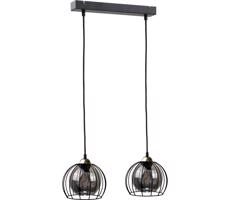 Keter Lighting Csillár zsinóron SOLO BLACK 2xE27/60W230V fekete/arany