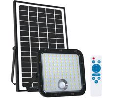 Kültéri napelemes reflektor érzékelővel LED/30W/6,4V 4000K IP65 + távirányító