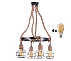 LED Csillár zsinóron ROPE ALEGRA 4xE27/10W/230V