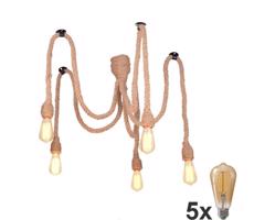 LED Csillár zsinóron ROPE CASA 5xE27/10W/230V pók