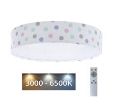 LED Dimmelhető lámpa GALAXY KIDS LED/24W/230V pontok színes + távirányító