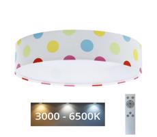 LED Dimmelhető lámpa GALAXY KIDS LED/24W/230V pontok színes + távirányító