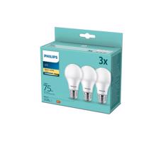 Philips KÉSZLET 3x LED Izzó Philips A60 E27/10W/230V 2700K